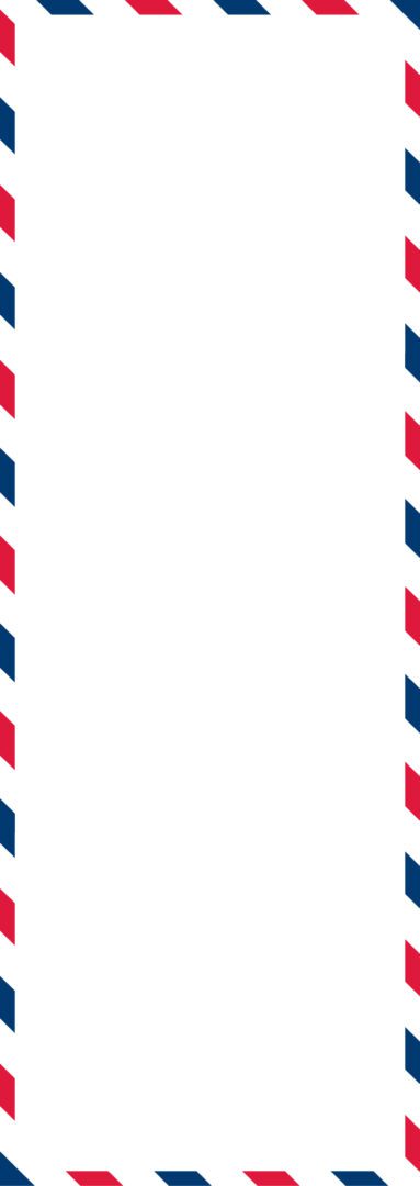 A red white and blue air mail envelope.